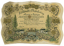 Export certificate for export to America around the turn of the century